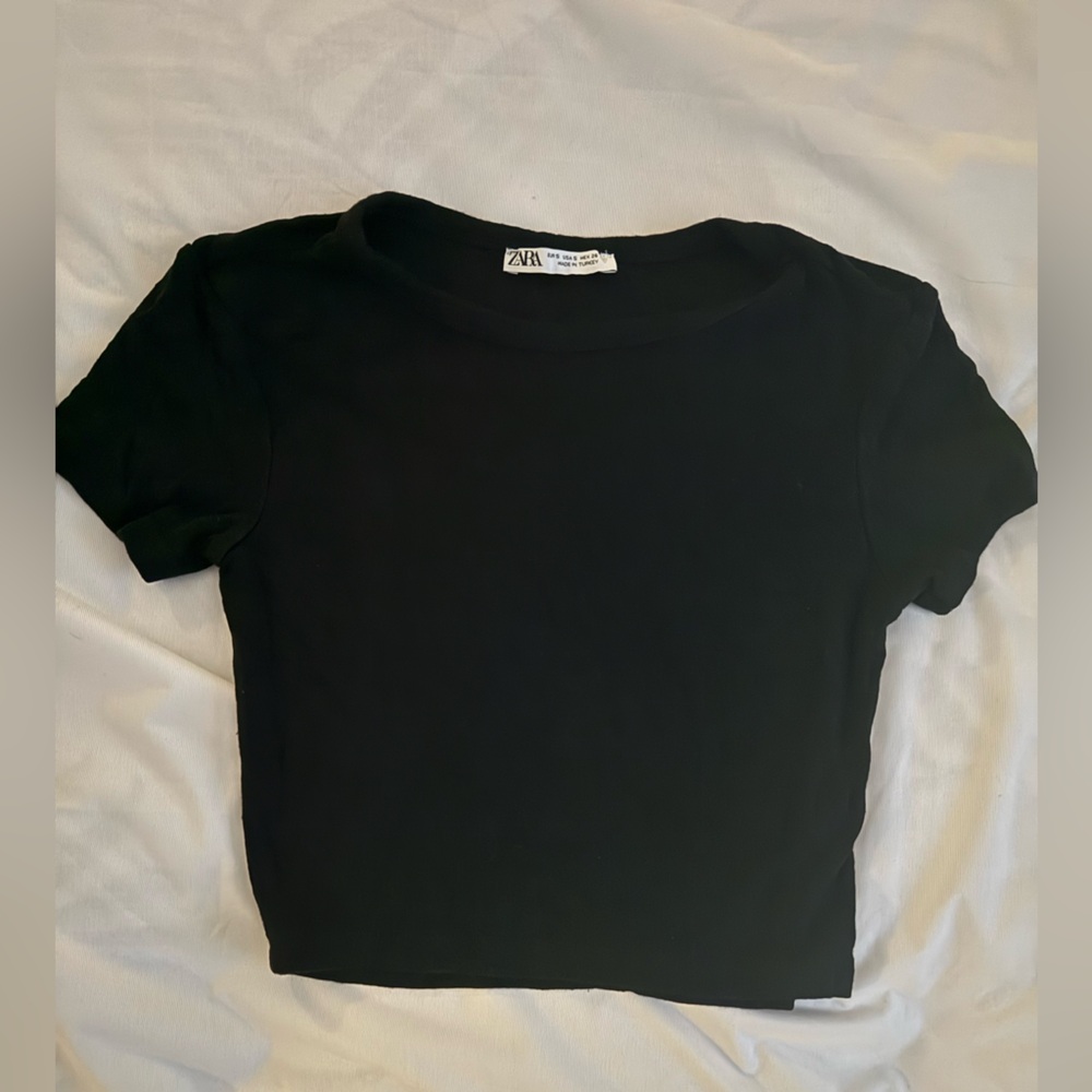 Zara Black Crop Tee